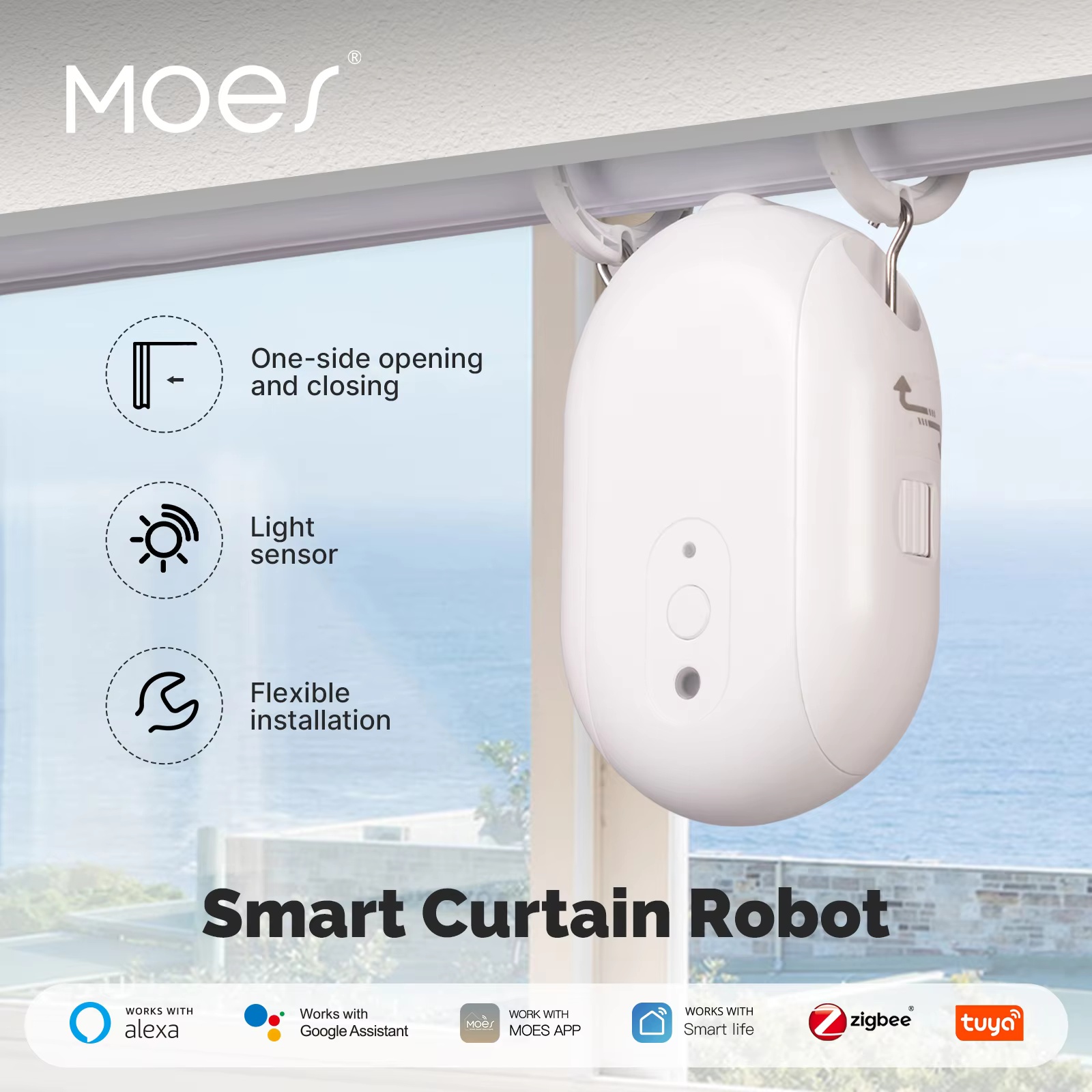 Smart Curtain Robot - MOES Tuya ZigBee Robot Tirai Listrik