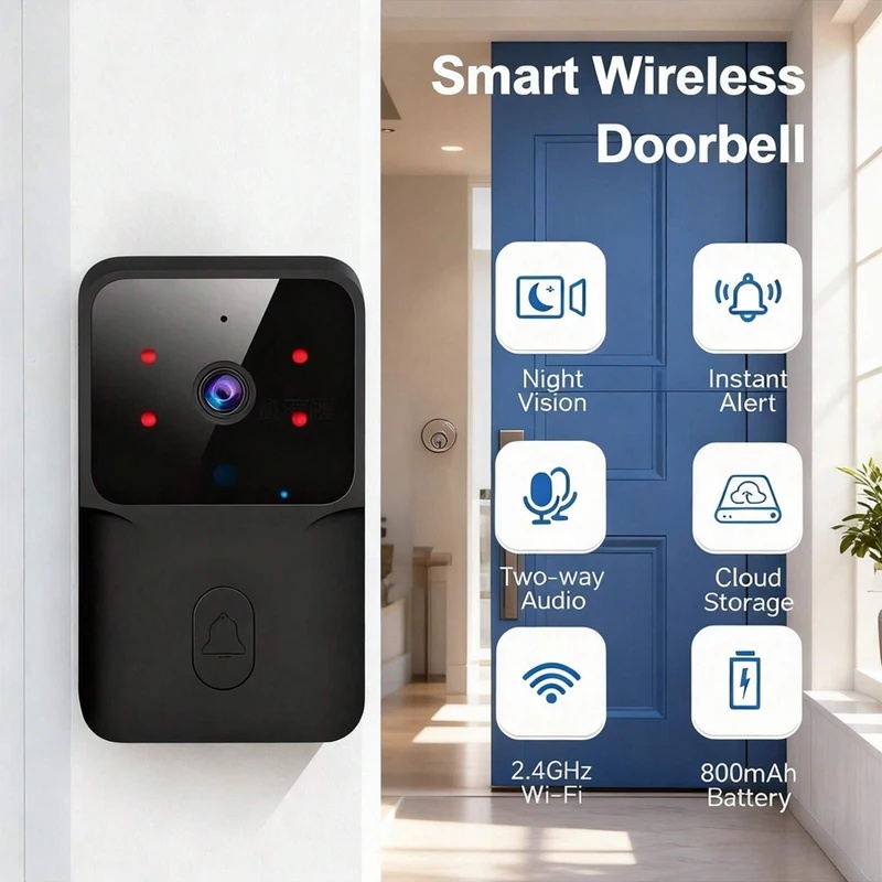 Smart Home Video Doorbell Installation - Bel pintu nirkabel WiFi pintar dengan