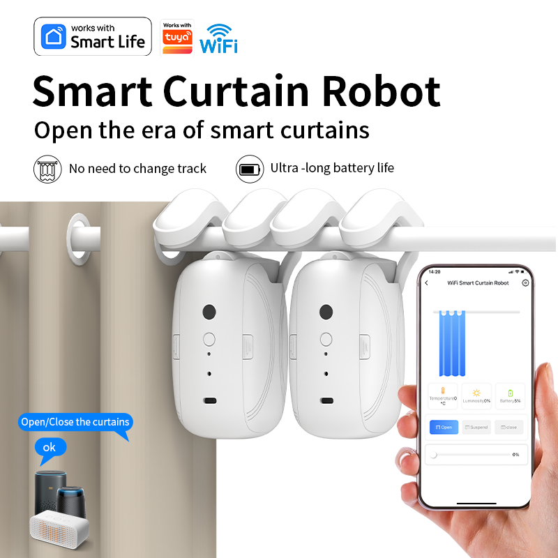 Smart Curtain Robot - 2 Buah Robot Tirai Pintar Wi-Fi