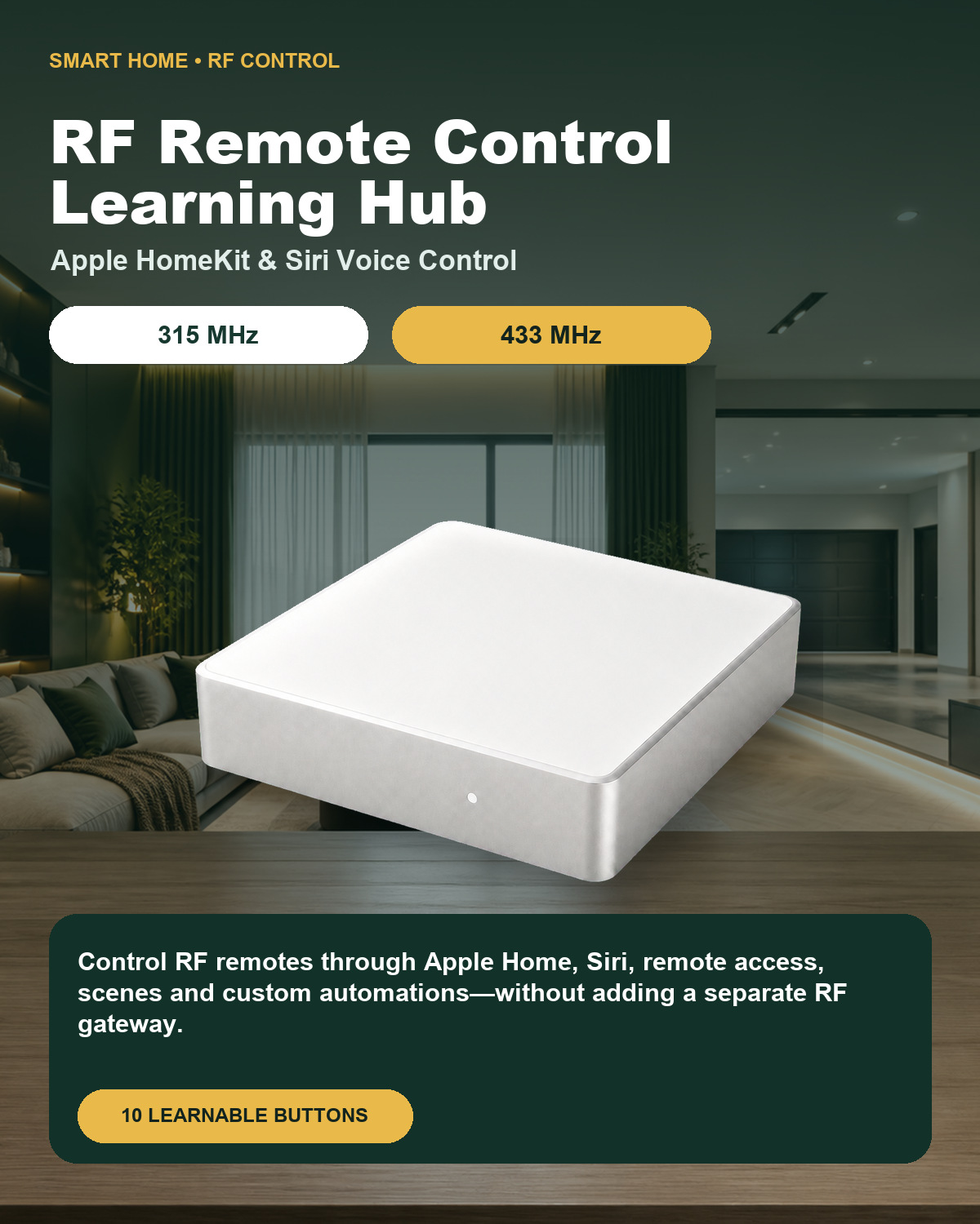 Smart Home Hub Samsung - Hub Pembelajaran Remote Control RF 315/433MHz,