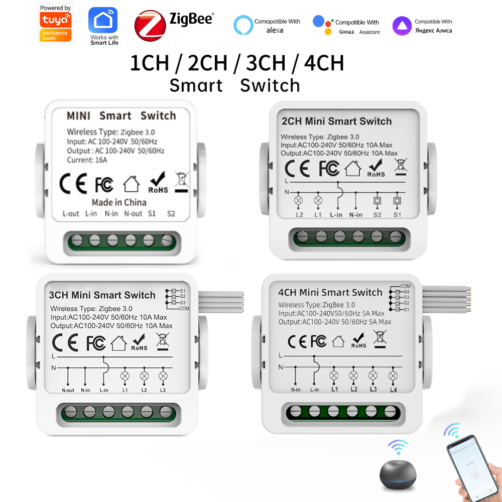 Smart Home Yale - Tuya Zigbee 3.0 Smart Switch 1/2/3/4-Way