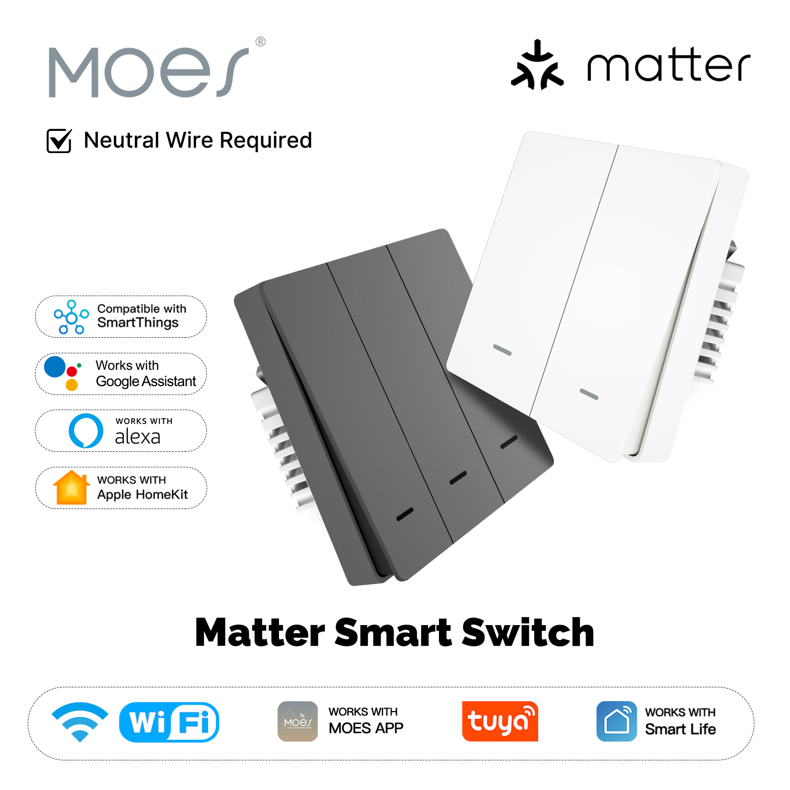 Smart Home Yale - MOES Matter Tuya WiFi Sakelar Tombol