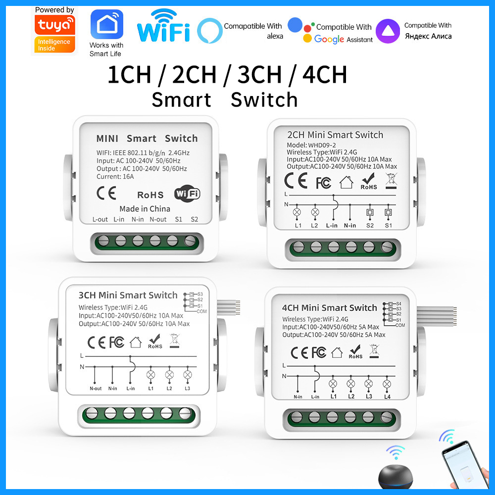 Tuya WiFi Smart Switch 1/2/3/4 - Smart Home Yale ulasan dan harga
