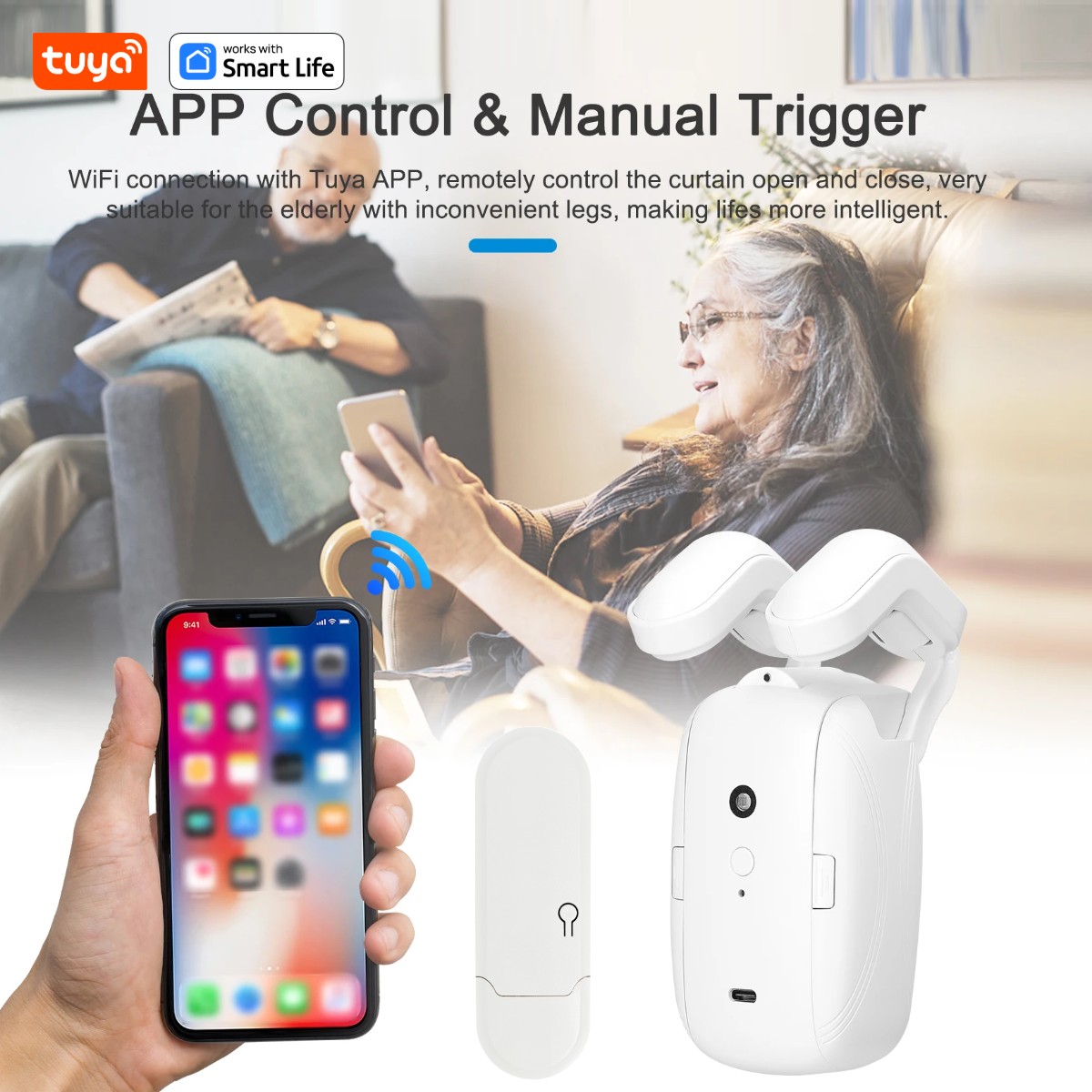 1/2 Buah Robot Tirai WiFi Pint - Smart Home Living ulasan dan harga