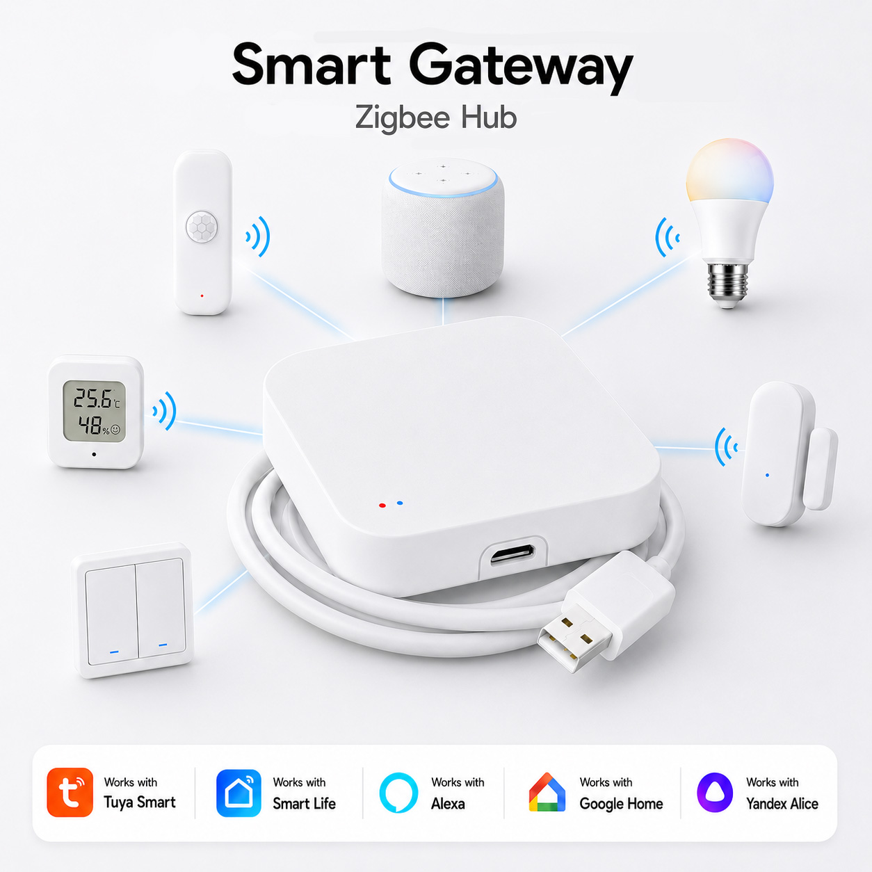 Tuya Zigbee 3.0 Gateway Wifi M - Smart Home Bridge ulasan dan harga